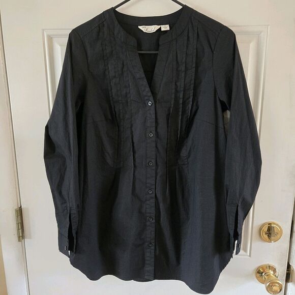 Caffe Marrakesh Club Resort V Neck Tunic Shirt NWT Women’s Size Small Pintuck - Picture 3 of 6